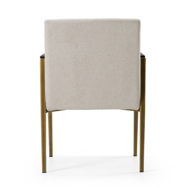 Vig Furniture Modrest Sanders - Chic Off-white Fabric Dining Chair With Elegant Brass Legs For Modern Homes Off,White  Vgga-6235ch-1-off