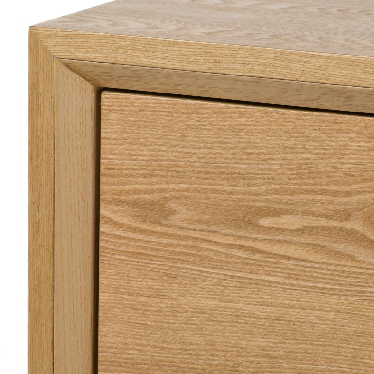 VIG Furniture Santa Barbara Modern Natural Chest — Tall 5-Drawer Solid Wood Dresser, Soft-Close Drawers, Brushed Nickel Handles, 36X20x51" VGMABR-127.1-CHEST