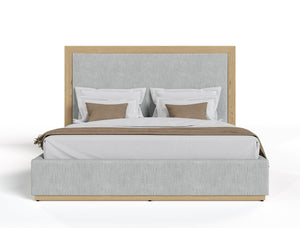 VIG Furniture Nova Domus Santa Barbara - Modern Grey Fabric + Natural Bedroom Set VGMABR-152-SET