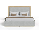 VIG Furniture Nova Domus Santa Barbara - Modern Grey Fabric + Natural Bedroom Set VGMABR-152-SET