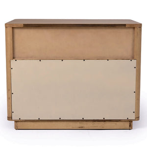 VIG Furniture Santa Monica Modern Natural Oak Nightstand With Soft-Close Drawer, Open Shelf & Matte Black Handle (96) VGMABR-144-NS