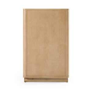 VIG Furniture Santa Monica Modern Natural Oak Dresser — 6-Drawer Scandinavian White Oak Veneer, Soft-Close Drawers, Black Hardware VGMABR-144-DRS