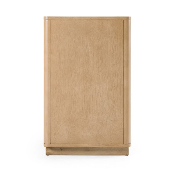 VIG Furniture Santa Monica Modern Natural Oak Dresser — 6-Drawer Scandinavian White Oak Veneer, Soft-Close Drawers, Black Hardware VGMABR-144-DRS