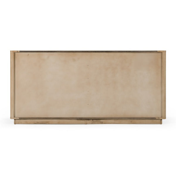 VIG Furniture Santa Monica Modern Natural Oak Dresser — 6-Drawer Scandinavian White Oak Veneer, Soft-Close Drawers, Black Hardware VGMABR-144-DRS