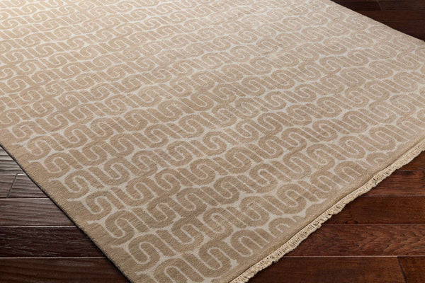 Surya Stanton Handmade 100% Wool Rug 2' X 3' – Elegant, Durable, Timeless Design With Traditional Fringe Tan Wool Sao2004-69