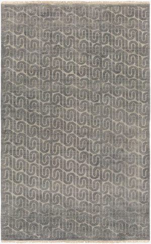Surya Stanton Handmade 100% Wool Rug 2' X 3' – Elegant, Durable, Timeless Design With Traditional Fringe Charcoal Wool Sao2005-69