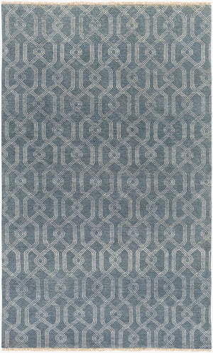 Surya Stanton Handmade 100% Wool Rug 2' X 3' – Elegant, Durable, Timeless Design With Traditional Fringe Navy Wool Sao2007-46