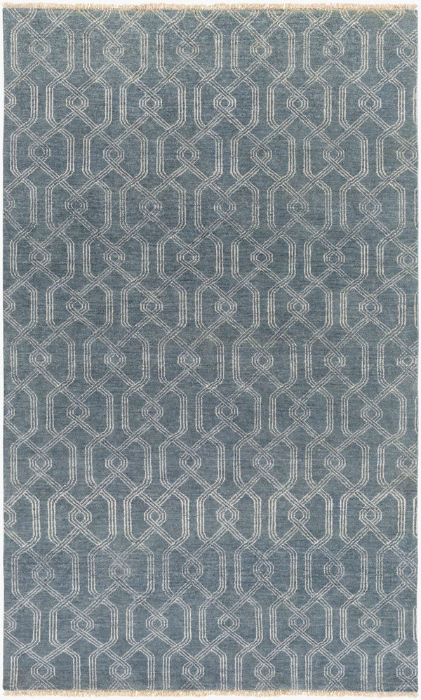 Surya Stanton Handmade 100% Wool Rug 2' X 3' – Elegant, Durable, Timeless Design With Traditional Fringe Navy Wool Sao2007-46