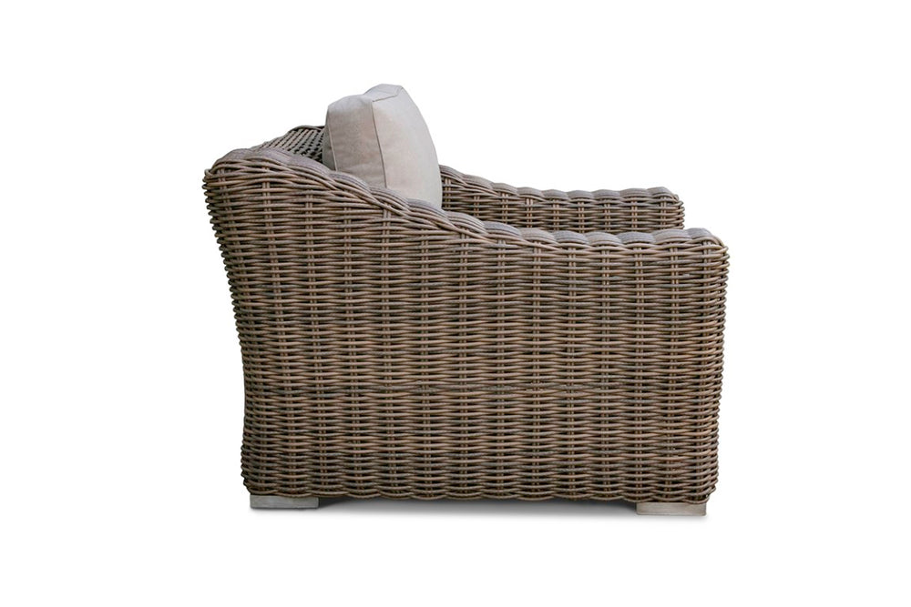 VIG Furniture Sapelo Beige Wicker Chair With 6" Waterproof Cushions, Rust‑Resistant Aluminum Frame, No Assembly Required VGATRASF-125-8MM-CHR
