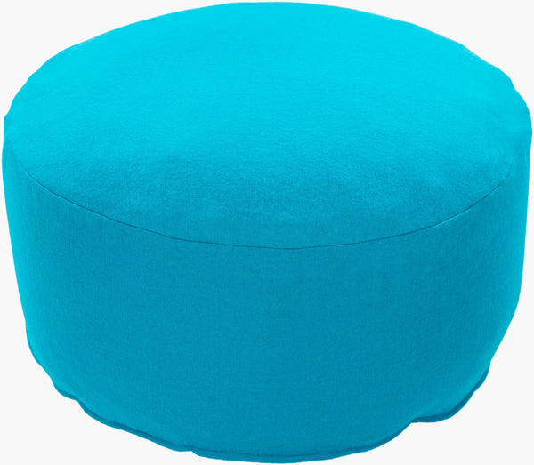Surya Shane Modern 17" Felted Pouf - Lightweight, Durable Seating For Small Spaces - Easy Maintenance Aqua Wool,Nylon,Wool,Nylon,Polybeads Sapf003-303014