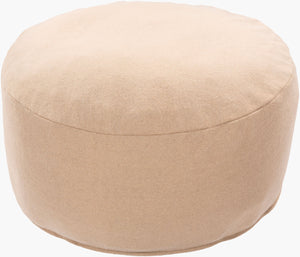 Surya Shane Modern 17" Felted Pouf - Lightweight, Durable Seating For Small Spaces - Easy Maintenance Tan Wool,Nylon,Wool,Nylon,Polybeads Sapf004-303014