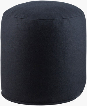 Surya Shane Modern 17" Felted Pouf - Lightweight, Durable Seating For Small Spaces - Easy Maintenance Black Wool,Nylon,Wool,Nylon,Polybeads Sapf005-171717