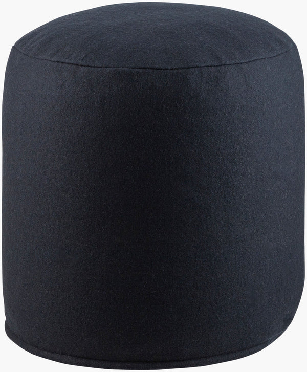 Surya Shane Modern 17" Felted Pouf - Lightweight, Durable Seating For Small Spaces - Easy Maintenance Black Wool,Nylon,Wool,Nylon,Polybeads Sapf005-171717