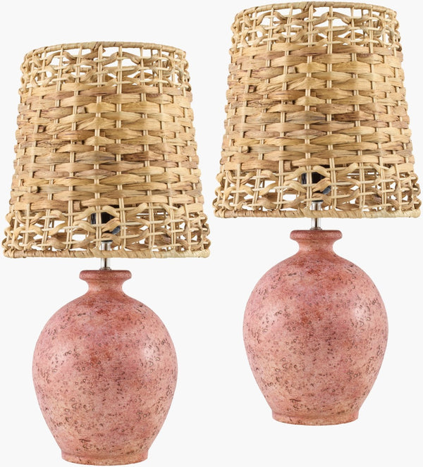 Livabliss Sarina Cement Base Table Lamp with Hand-woven Seagrass Shade for Organic Modern Decor SAR002-SET