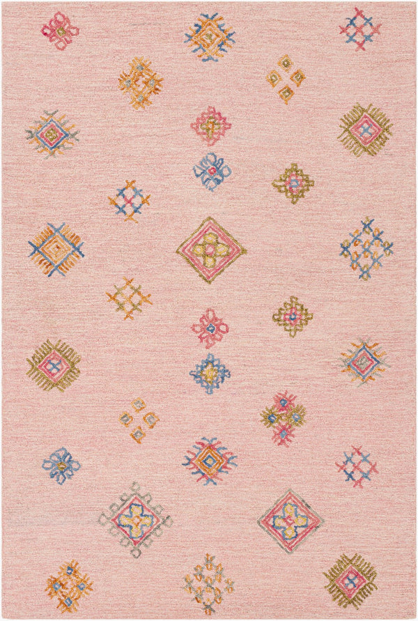 Surya Sabra 2' X 3' Handcrafted Wool Rug - Elegant Global Design, Low Pile, Perfect For Any Room! Dusty Pink Wool Sar2302-23