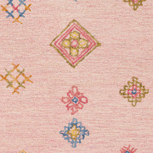 Surya Sabra 2' X 3' Handcrafted Wool Rug - Elegant Global Design, Low Pile, Perfect For Any Room! Dusty Pink Wool Sar2302-23