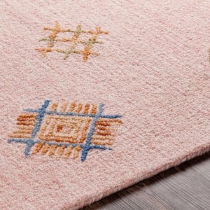 Surya Sabra 2' X 3' Handcrafted Wool Rug - Elegant Global Design, Low Pile, Perfect For Any Room! Dusty Pink Wool Sar2302-23