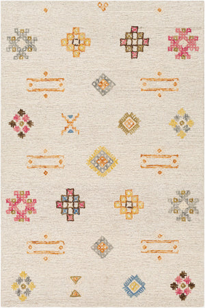 Surya Sabra 2' X 3' Handcrafted Wool Rug - Elegant Global Design, Low Pile, Perfect For Any Room! Cream Wool Sar2303-23