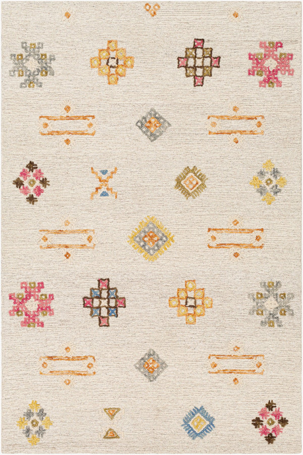 Surya Sabra 2' X 3' Handcrafted Wool Rug - Elegant Global Design, Low Pile, Perfect For Any Room! Cream Wool Sar2303-23