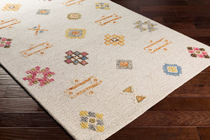 Surya Sabra 2' X 3' Handcrafted Wool Rug - Elegant Global Design, Low Pile, Perfect For Any Room! Cream Wool Sar2303-23