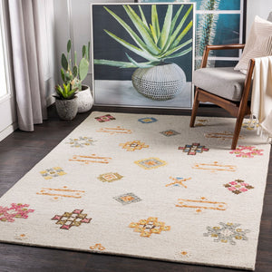 Surya Sabra 2' X 3' Handcrafted Wool Rug - Elegant Global Design, Low Pile, Perfect For Any Room! Cream Wool Sar2303-23