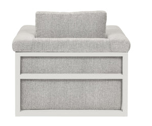 A.R.T. Furniture Atlas Swivel Chair: Elegant Fleur De Sel Finish With Plush Chenille Blend Cushions For Ultimate Comfort White Fabric In A Polyester,Chenille Blend,In A Gray And Beige Coloration 762516-5824