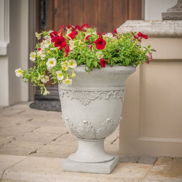 English Elm Moroccan Handcrafted Urn Planter with Artisan Texture for Patio or Living Room Decor 52168.00WHI