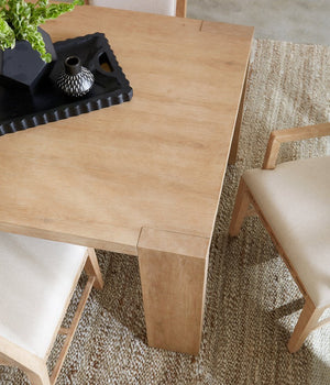 Hooker Furniture Retreat Sand Dune Rectangle Dining Table With 22" Removable Leaf, Oak-Veneer Top & Block Legs 6950-75200-80