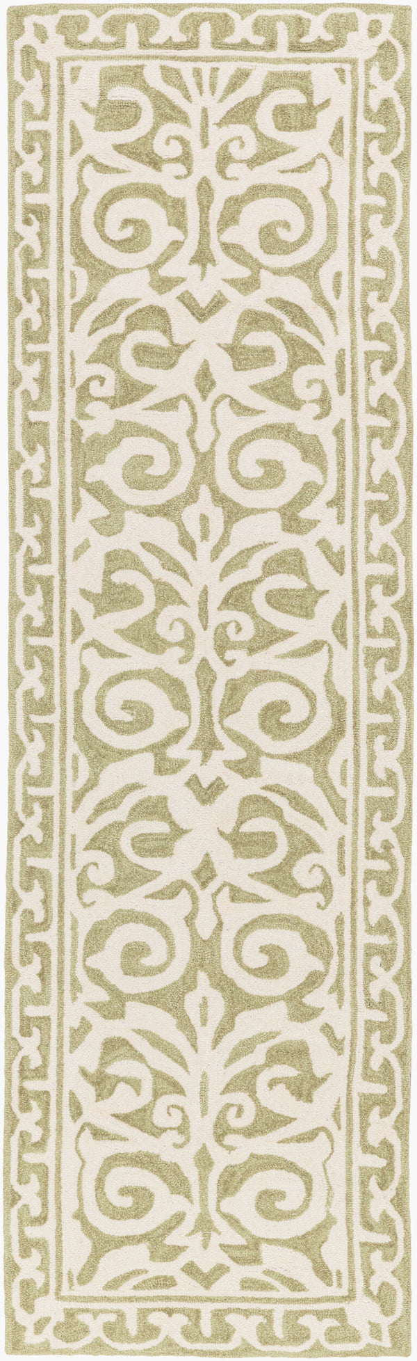 Surya Samual 2'6" X 8' Handmade Low Pile Rug - Durable, Chemical-free, Modern Decor For Any Space Olive Polyester Sau1100-268