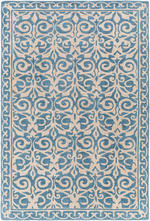 Surya Samual 2'6" X 8' Handmade Low Pile Rug - Durable, Chemical-free, Modern Decor For Any Space Blue Polyester Sau1102-576