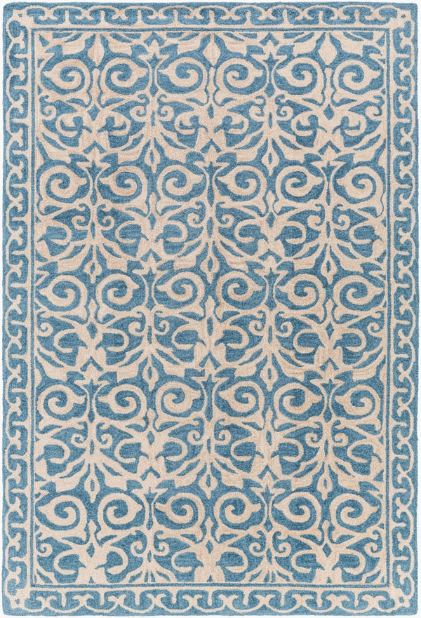 Surya Samual 2'6" X 8' Handmade Low Pile Rug - Durable, Chemical-free, Modern Decor For Any Space Blue Polyester Sau1102-576