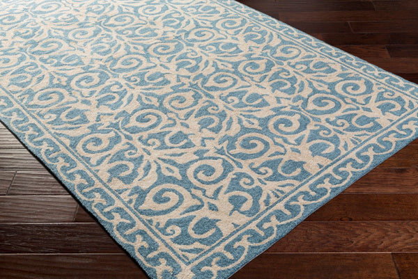 Surya Samual 2'6" X 8' Handmade Low Pile Rug - Durable, Chemical-free, Modern Decor For Any Space Blue Polyester Sau1102-576