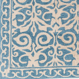 Surya Samual 2'6" X 8' Handmade Low Pile Rug - Durable, Chemical-free, Modern Decor For Any Space Blue Polyester Sau1102-576