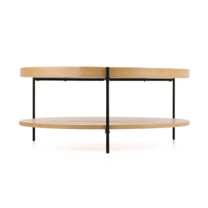 Vig Furniture Modrest Savoy - Elegant Natural Ash Coffee Table With Sleek Black Iron Legs And Stylish Design Oak  Vgdw-j5768-nat