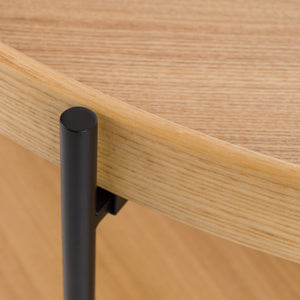 Vig Furniture Modrest Savoy - Elegant Natural Ash Coffee Table With Sleek Black Iron Legs And Stylish Design Oak  Vgdw-j5768-nat