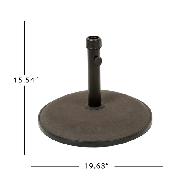 English Elm Christopher Knight Home® - UM-HOLDER Concrete 66 lb Umbrella Base Brown with Iron Support Pole, Fits Up to 10ft Umbrellas, Durable 54793.00BRN