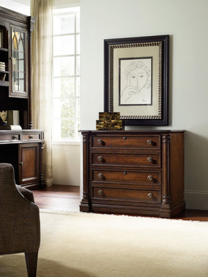 Hooker Furniture Leesburg Lateral File In Rich Mahogany Veneer — Two Locking Drawers For Secure Letter & Legal Storage 5381-10466