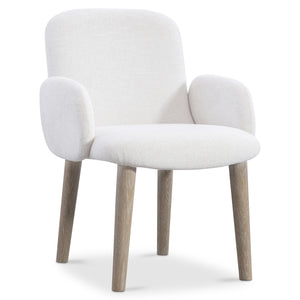 Bernhardt Bernhardt Loggia Arm Chair With Contoured Back, Aria Oak Legs, Performance Fabric B161, Stain-Resistant Comfort 345546