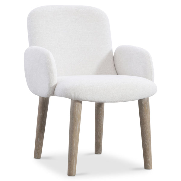 Bernhardt Bernhardt Loggia Arm Chair With Contoured Back, Aria Oak Legs, Performance Fabric B161, Stain-Resistant Comfort 345546