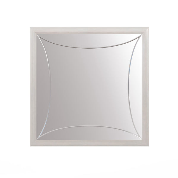 A.R.T. Furniture Mezzanine Framed Mirror In Dove Gray - Elegant Etched Curves For Timeless Transitional Decor Light Gray Parawood And Poplar Solids,Mirror 325120-2249