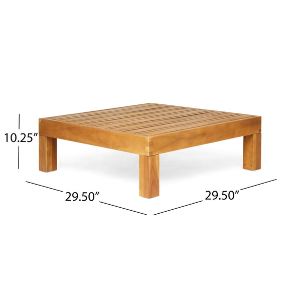 English Elm Brava Acacia Hardwood Outdoor Sectional Set with Cross-back Design and Weather-resistant Frame 57967-8BEI-64489BGE-64496.00