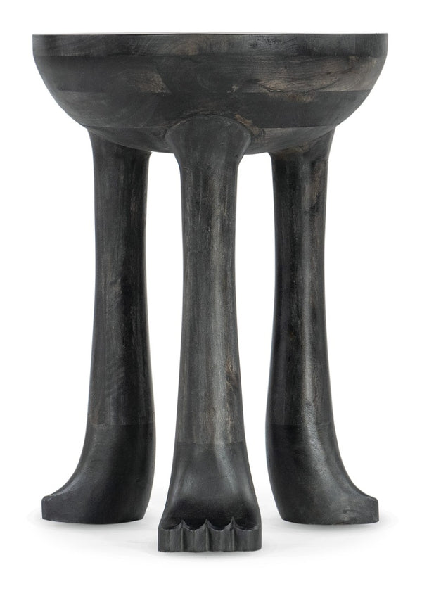 Hooker Furniture Commerce Mango Spot Table — Black Mango Wood Round Accent Table With Claw Feet, Compact 17"X24" Stylish Surface 7228-50692-85