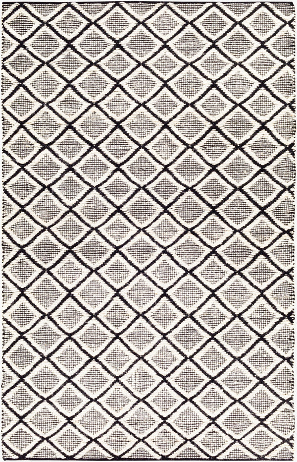 Surya Santa Barbara Sbb-2300 Handwoven 2' X 3' Rug – Stylish Cotton & Jute Blend For Global Home Decor Black Jute,Cotton Sbb2300-576