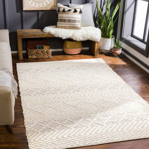 Surya Santa Barbara Sbb-2300 Handwoven 2' X 3' Rug – Stylish Cotton & Jute Blend For Global Home Decor Cream Jute,Cotton Sbb2302-23