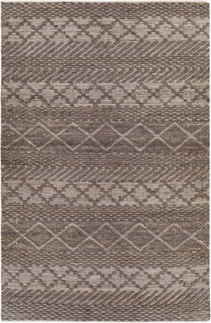Surya Santa Barbara Sbb-2300 Handwoven 2' X 3' Rug – Stylish Cotton & Jute Blend For Global Home Decor Charcoal Jute,Cotton Sbb2305-576