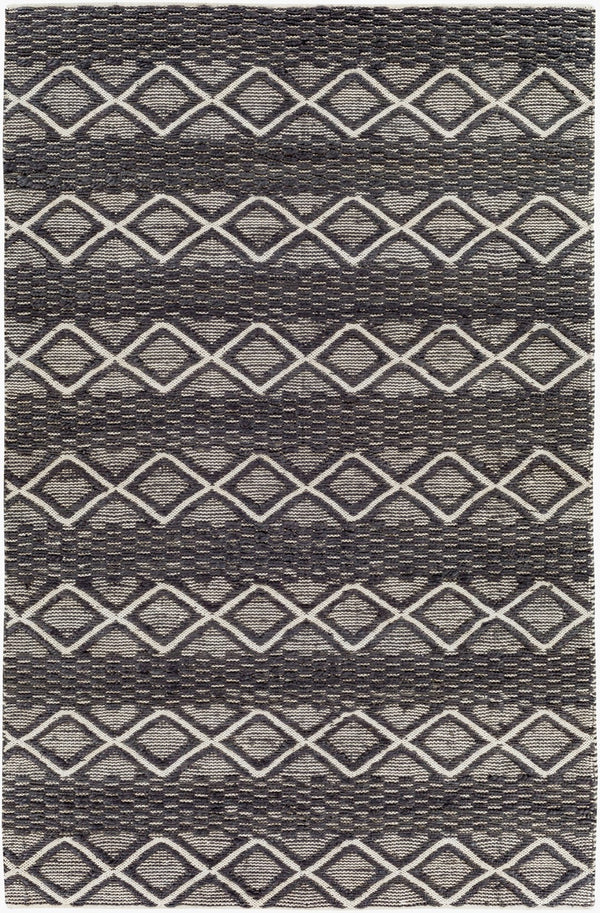 Surya Santa Barbara Sbb-2300 Handwoven 2' X 3' Rug – Stylish Cotton & Jute Blend For Global Home Decor Black Jute,Cotton Sbb2308-23