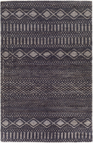 Surya Santa Barbara Sbb-2300 Handwoven 2' X 3' Rug – Stylish Cotton & Jute Blend For Global Home Decor Black Jute,Cotton Sbb2309-35