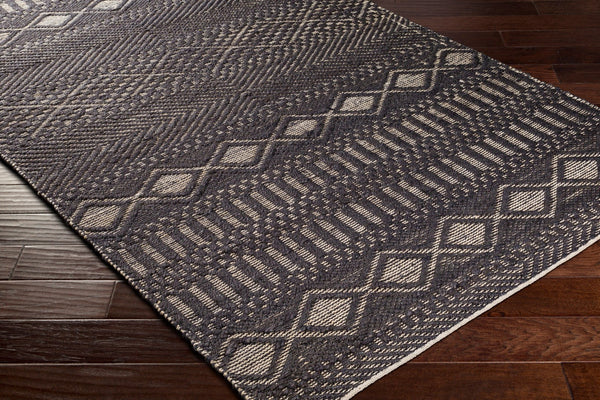 Surya Santa Barbara Sbb-2300 Handwoven 2' X 3' Rug – Stylish Cotton & Jute Blend For Global Home Decor Black Jute,Cotton Sbb2309-35