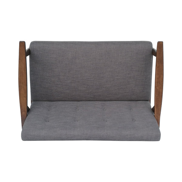 English Elm Christopher Knight Home® - LYDIA Mid-Century Modern 2-Seater Sofa with Button Tufting and Bentwood Arms, Retro Chic Upholstery DARK GREY 63832.00