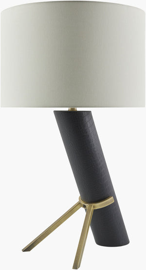 Livabliss Subida Sculptural Resin Table Lamp with Linen Drum Shade for Warm Ambient Glow SBD-002
